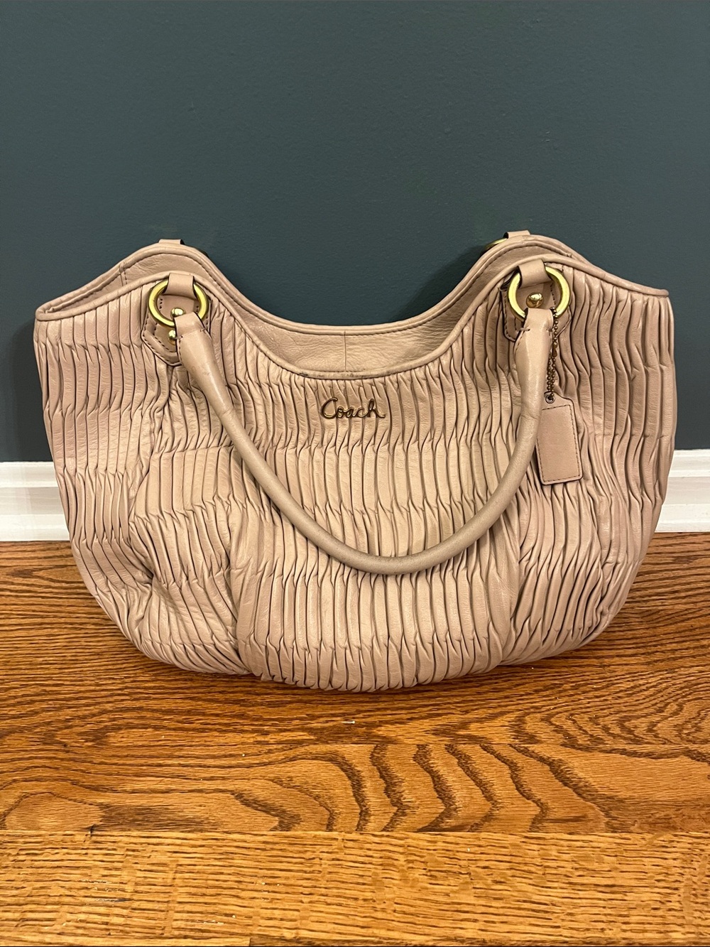 Coach Ashley Gathered Leather Shoulder Tote (style #F23928)